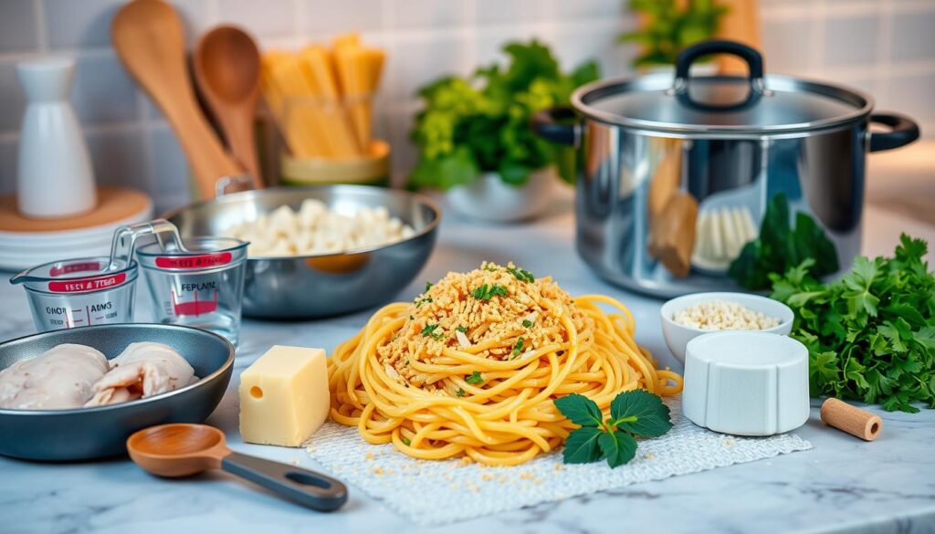 chicken pasta recipe tools